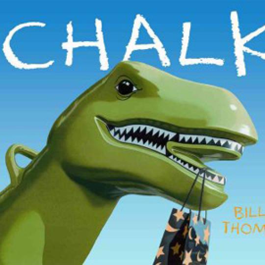 cover of "Chalk" showing a large dinosaur head cover of "Chalk" showing a large dinosaur head